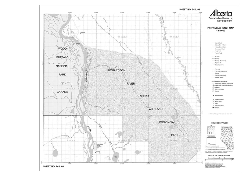 74L03R Alberta Resource Access Map