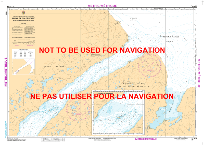 7520 - Prince of Wales Strait - Northern Portion Nautical Chart. Canadian Hydrographic Service (CHS)'s exceptional nautical charts and navigational products help ensure the safe navigation of Canada's waterways. These charts are the 'road maps' that guide