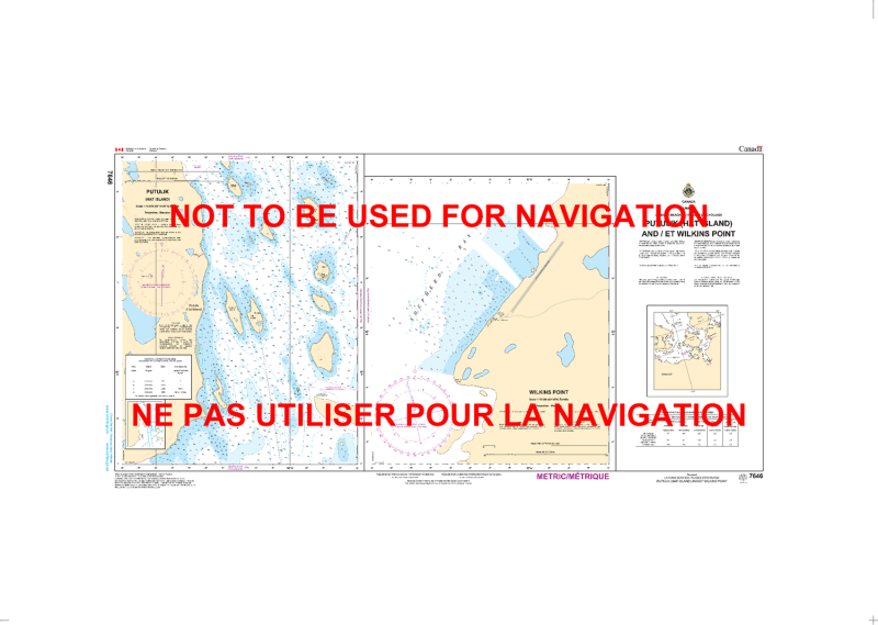 7646 - McClintock Bay and Wilkins Point Nautical Chart. Canadian Hydrographic Service (CHS)'s exceptional nautical charts and navigational products help ensure the safe navigation of Canada's waterways. These charts are the 'road maps' that guide mariners