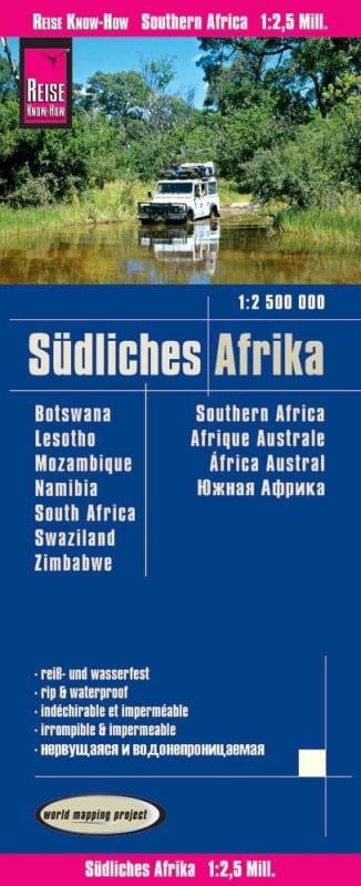 Navigate Southern Africa with the definitive Reise Know-How Map (1:2,500,000). This indispensable waterproof and rip-proof road map is perfect for overlanders, backpackers, and any serious traveler. Featuring a clear, modern cartographic style, it include