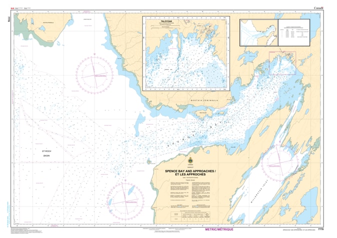 Navigate Taloyoak and Spence Bay safely with CHS Chart 7770. Official 2026 depth data, harbour plans, and hazard markers for the Boothia Peninsula and Nunavut's Kitikmeot region. Navigate Taloyoak and Spence Bay safely with CHS Chart 7770. Official 2026 depth data, harbour plans, and hazard markers for the Boothia Peninsula and Nunavut's Kitikmeot region.