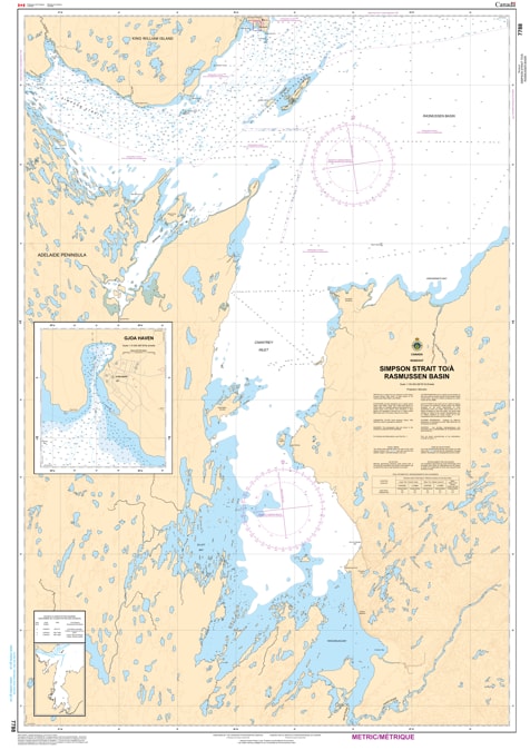 Navigate the Simpson Strait and Gjoa Haven safely with CHS Chart 7788. Official 2026 depth data and navigation aids for the narrowest segment of the Northwest Passage.