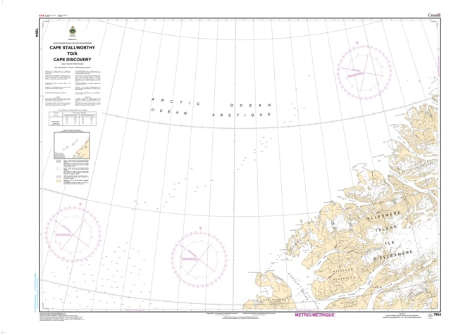 Navigate the northernmost coast of Ellesmere Island safely with CHS Chart 7954. Official 2026 regional depth data and coastal configurations for Cape Stallworthy to Cape Discovery. Navigate the northernmost coast of Ellesmere Island safely with CHS Chart 7954. Official 2026 regional depth data and coastal configurations for Cape Stallworthy to Cape Discovery.