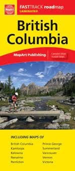 British Columbia folded laminated road and cities map. Get to your destination quickly with this detailed laminated folded map of British Columbia. Includes inset maps of Vancouver, Kelowna, Kamloops, Prince George, Penticton, Summerland and Vernon. A mus
