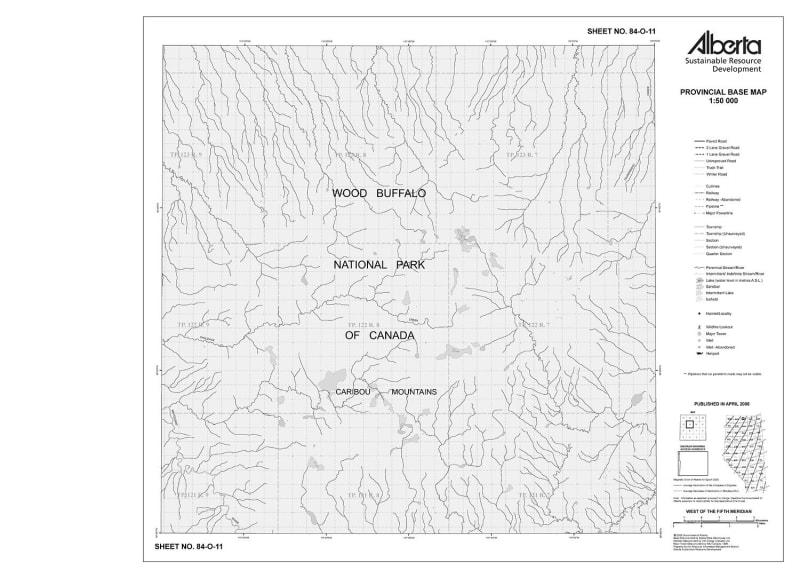 84O11R Alberta Resource Access Map