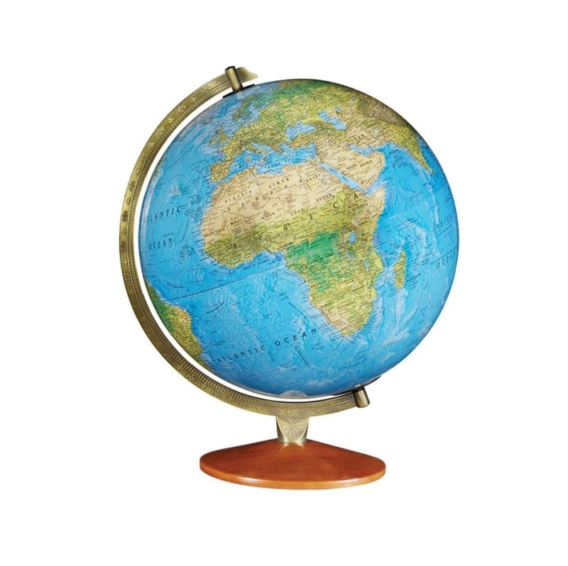 Experience two worlds in one with the Replogle Odessa. This 12-inch (30cm) illuminated globe features a political map that reveals physical topography when lit.