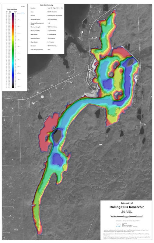 Rolling Hills Reservoir Bathymetric Chart