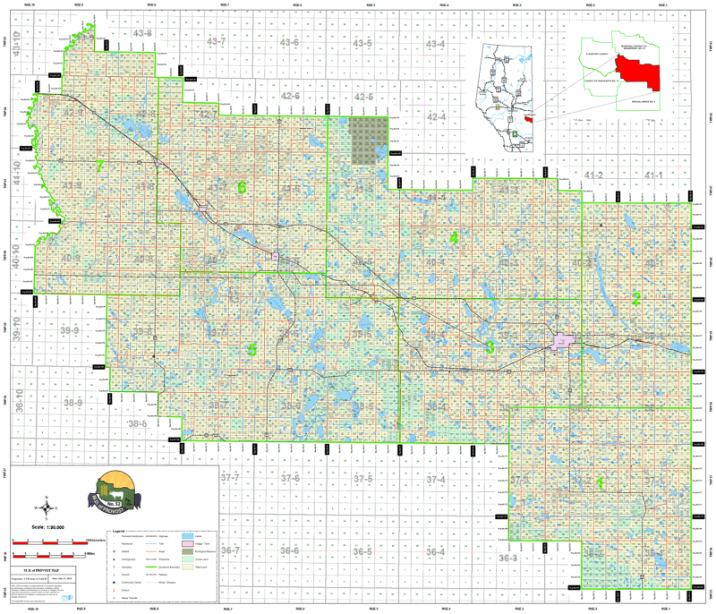 Provost Municipal District MD 52 map showing landownership names on quarter sections near the town of Provost and Czar. Provost Municipal District MD 52 map showing landownership names on quarter sections near the town of Provost and Czar.