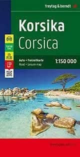 The essential F&B 1:150k map for Corsica road trips. Features relief shading, scenic routes, the GR20 trail, and insets for Ajaccio, Bastia, Calvi, and Bonifacio.