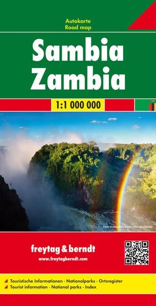 Freytag & Berndt AK196 (1:1M) detailed road map for Zambia. Essential for self-drive safaris and travel to Victoria Falls, Lusaka, and all major National Parks. Freytag & Berndt AK196 (1:1M) detailed road map for Zambia. Essential for self-drive safaris and travel to Victoria Falls, Lusaka, and all major National Parks.