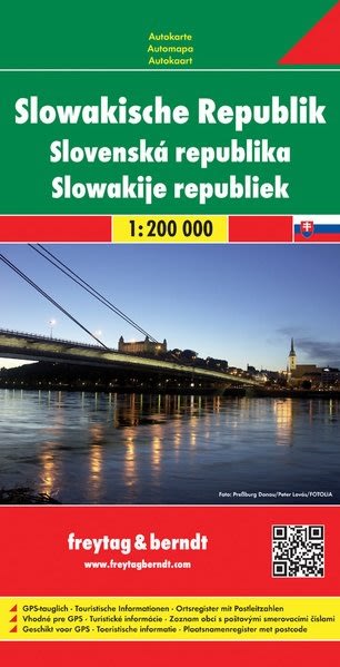 Slovak Republic Travel Road Map Freytag & Berndt road maps are available for many countries and regions worldwide. In addition to the clear design, and shaded relief these road maps have a lot of additional information such as; roads, sights, camping site