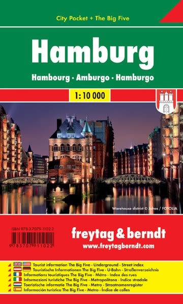Compact Hamburg City Pocket Map folded showing the pocket-sized urban street layout and 10-language travel legend. Compact Hamburg City Pocket Map folded showing the pocket-sized urban street layout and 10-language travel legend.