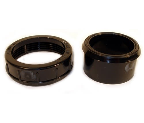 Aqua Ultraviolet Union Half, Black, 2", No Thread w/ O-Ring and Union Ring