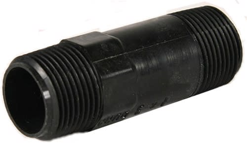 Dura Nylon Nipple 1" MPT x 1" MPT x 3" length, black