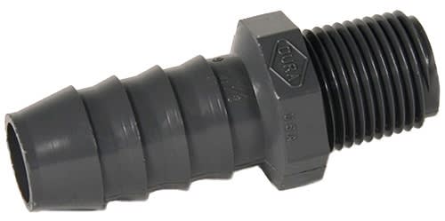 Dura Schedule 40 PVC Straight Insert Adapters 3/4" MPT x 5/8" Hose Barb