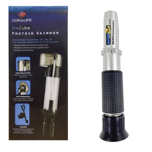 Coralife BioCube Protein Skimmer & Reefractometer Package
