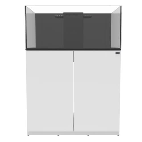 Fiji Cube 108 Gallon Shallow External Overflow Rimless Aquarium With White Stand
