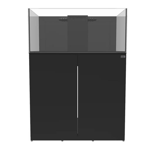 Fiji Cube 57 Gallon Shallow Internal Overflow Rimless Aquarium W/ Black Stand