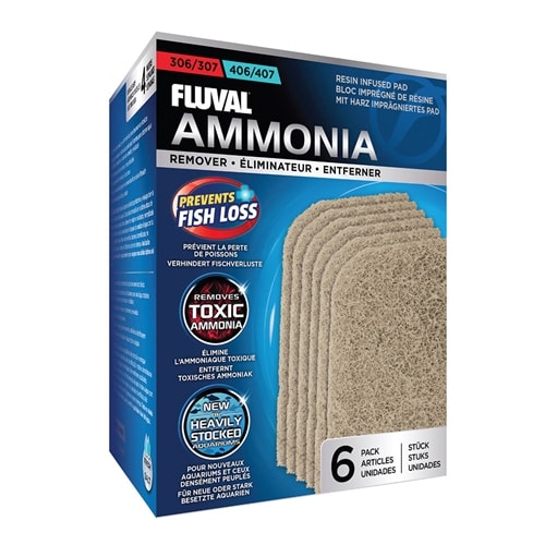 Fluval 306/307/406/407 Filter Replacement Ammonia Remover Pads, 6-Pack (Fluval A258)