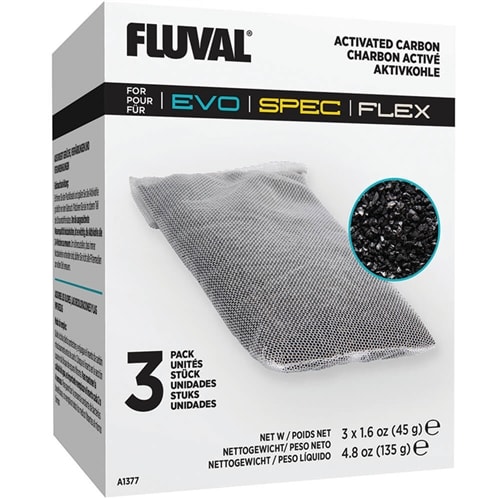 Fluval Evo, Spec, and Flex Replacement Activated Carbon 3-Pack (Fluval A1377) Fluval Evo, Spec, and Flex Replacement Activated Carbon 3-Pack (Fluval A1377)