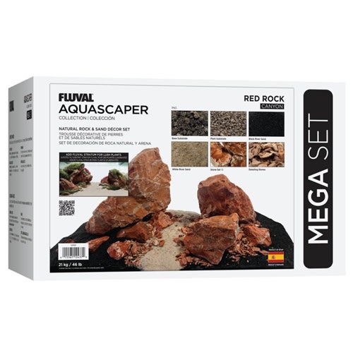 Fluval Red Rock Canyon Aquascaper Natural Rock & Sand Decor Mega Set, 46 lb/21 kg