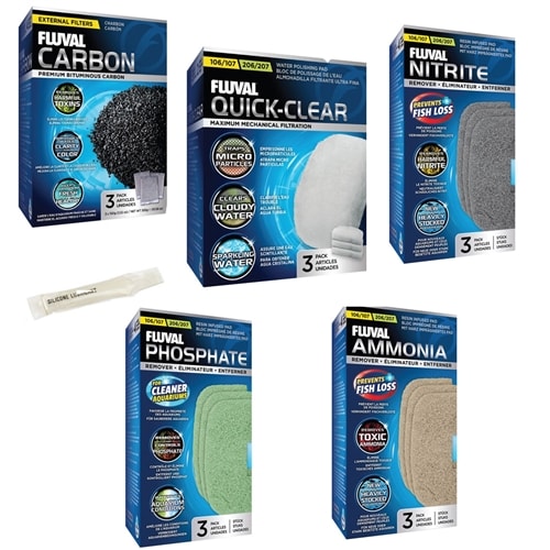 Fluval 106/107 206/207 Canister Filter Monthly Maintenance Kit Package