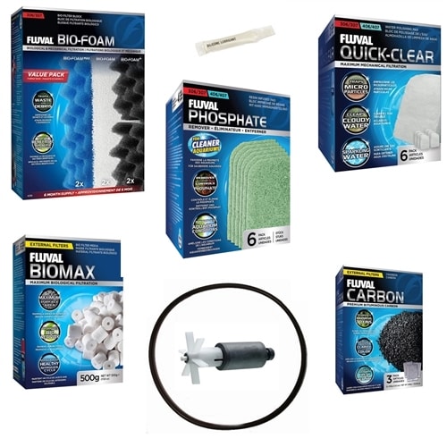 Fluval 306 Canister Filter CLEANER (w/ Phosphate) ANNUAL Maintenance Kit Package
