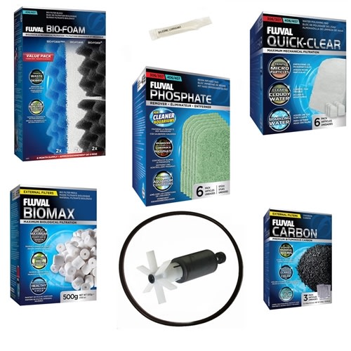 Fluval 406 Canister Filter CLEANER (w/ Phosphate) ANNUAL Maintenance Kit Package