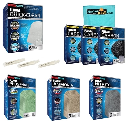 Fluval 406/407 Canister Filter 3-Month Replacement Media w/ Phosphate/Ammonia/Nitrite Remover Package