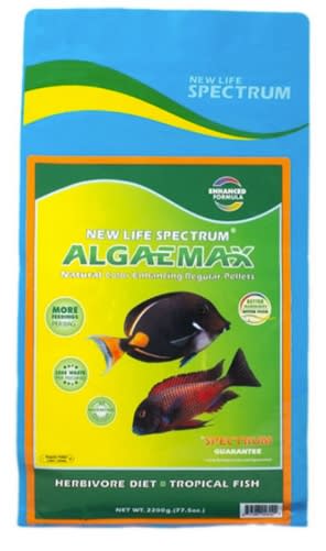 New Life Spectrum AlgaeMax Pellets, 1mm - 1.5mm, 2200 grams New Life Spectrum AlgaeMax Pellets, 1mm - 1.5mm, 2200 grams