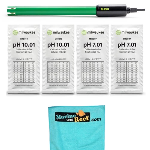 Milwaukee Probe with Calibration Solution For Saltwater PH Levels and Towel Package Milwaukee Probe with Calibration Solution For Saltwater PH Levels and Towel Package