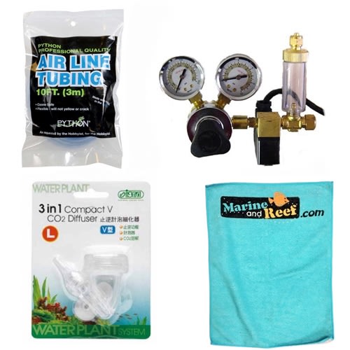 Milwaukee Instruments Aquarium MA957 CO2 Regulator, Python Airline Tubing, Ista Diffuser & Towel Package