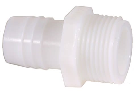 Nylon Straight Adapters 1" MPT x 3/4" Hose Barb