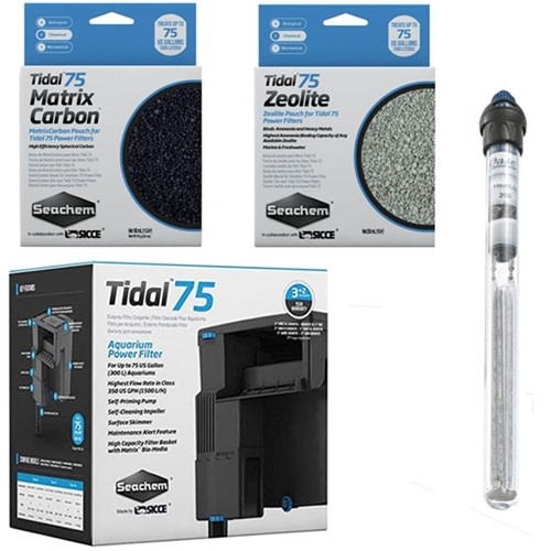 Seachem Tidal 75 Power Filter, Matrix Carbon, Zeolite & OASE HeatUp 200W Heater Freshwater Package Seachem Tidal 75 Power Filter, Matrix Carbon, Zeolite & OASE HeatUp 200W Heater Freshwater Package