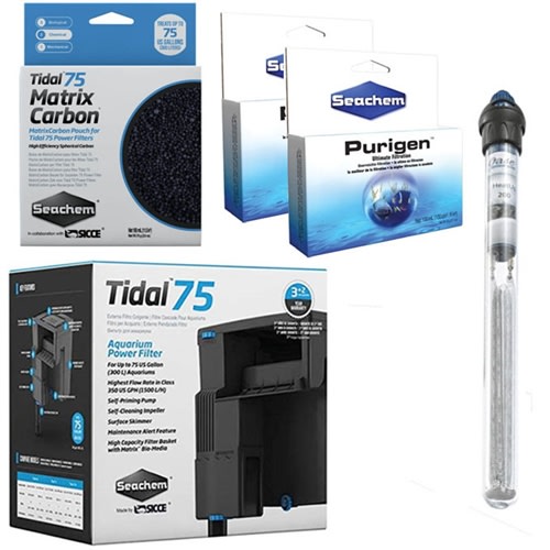 Seachem Tidal 75 Power Filter, Matrix Carbon, Purigen & OASE HeatUp 200W Heater Freshwater Package Seachem Tidal 75 Power Filter, Matrix Carbon, Purigen & OASE HeatUp 200W Heater Freshwater Package