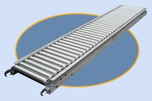 138SR0324-10 CONVEYOR, 24"W X 10'L, 1-3/8" STEEL ROLLERS ON 3" CENTERS