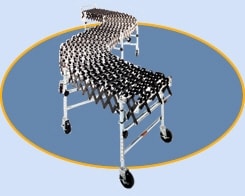 CONVEYOR, ACCORDION WHEEL, 24"W, 5'2"-20'9", STEEL WHEELS