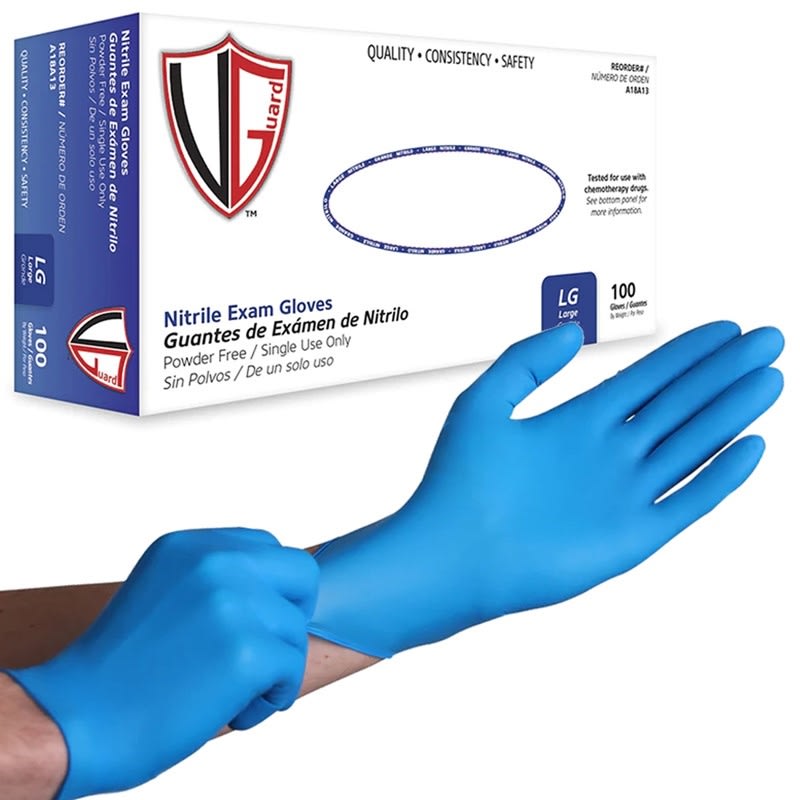 VGuard® 4 mil Blue Nitrile Glove 100/bx-10/cs