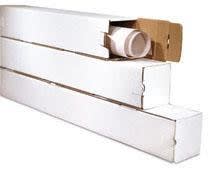 TUBE, MAILING, SQUARE, 5"x5"x18" WHITE CORRUGATED 200#/ECT-32-B, 25/CASE