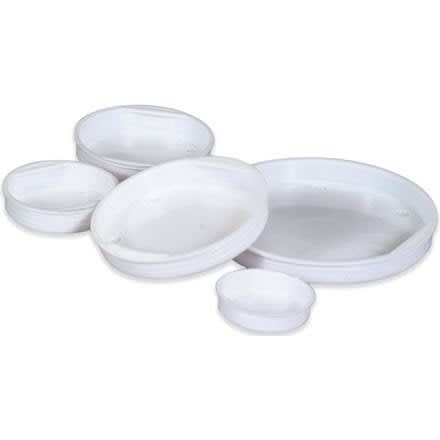 TUBE CAPS, 4" WHITE PLASTIC, 100/CASE
