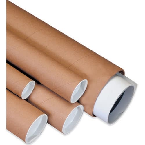 TUBE, MAILING, KRAFT 2.5"x18"x.07 W/END CAPS, 34/CASE