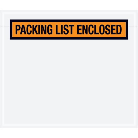 7" x 6" Orange "Packing List Enclosed" Envelopes 1000/Case