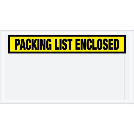 5 1/2" x 10" Yellow "Packing List Enclosed" Envelopes 1000/Case