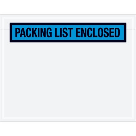 7" x 5 1/2" Blue "Packing List Enclosed" Envelopes 1000/Case