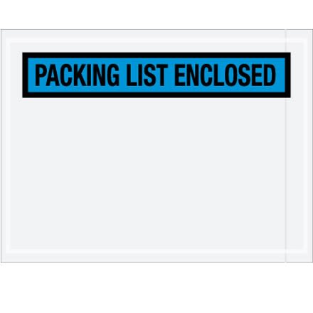 4 1/2" x 6" Blue "Packing List Enclosed" Envelopes 1000/Case
