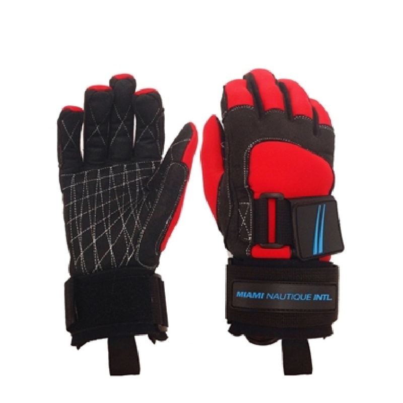 Miami Nautique Water Ski Gloves in Red/Black