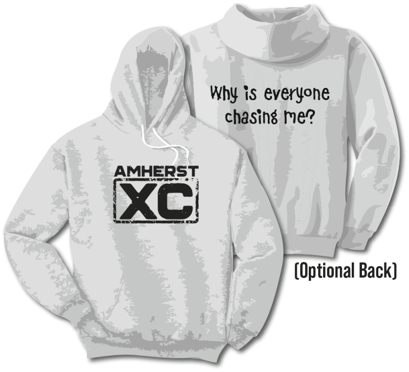 Amherst XC Hoodie with Amherst Tigers XC centered