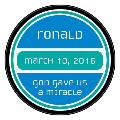 baby boy birth announcement custom printed pucks
