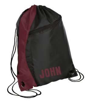 drawstring backpack maroon/black