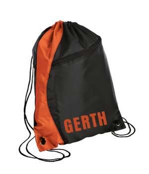 drawstring backpack orange/black